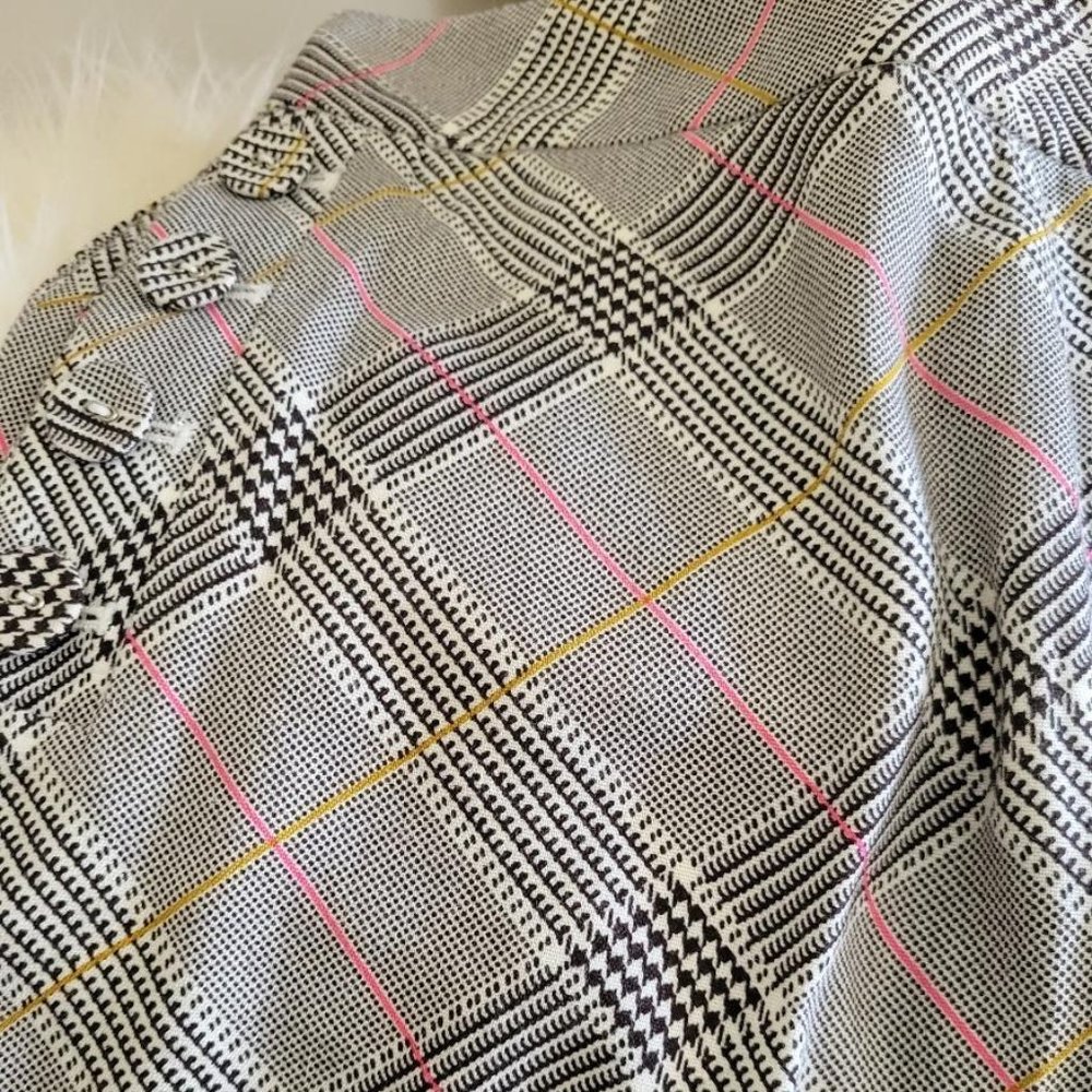 ETCETERA LINEN HOUNDSTOOTH SLACKS